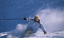 Winter skiing or snowboarding in France.